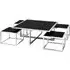 Fafnir Coffee Table with Stools - Black, Glass
