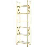 Fafnir Cross Design Bookshelf - Gold, Glass