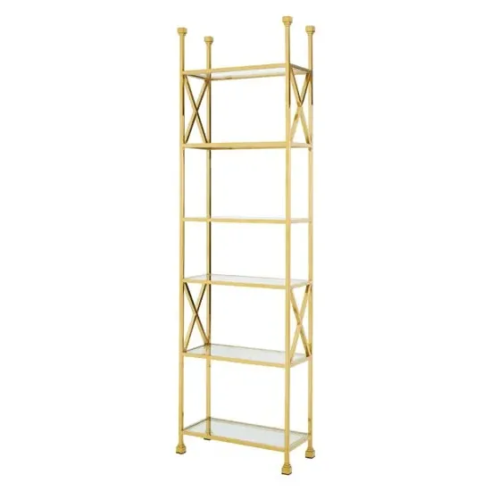 Fafnir Cross Design Bookshelf - Gold, Glass