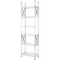 Fafnir Cross Design Bookshelf - Silver, Glass