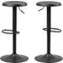 Faille Bar Stools Set of 2 with Gas Lift - Black, Metal