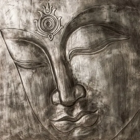 Fairfield Large Buddha Wall Plaque - Antique Silver, Polyresin product