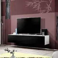 Fallon Rectangular TV Stand with Storage - White, High Gloss