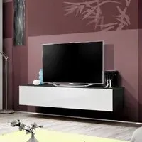 Fallon Rectangular TV Stand with Storage - White, High Gloss