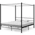 Fallon Super King Size Canopy Bed Frame - Black, Metal