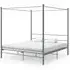 Fallon Super King Size Canopy Bed Frame - Grey, Metal
