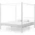 Fallon Super King Size Canopy Bed Frame - White, Metal