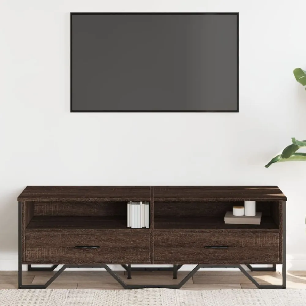 Fallon TV Stand with 2 Drawers - Brown, Engineered Wood