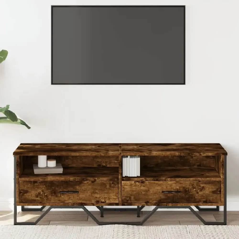 Fallon TV Stand with 2 Drawers - Smoked Oak, Engineered Wood image