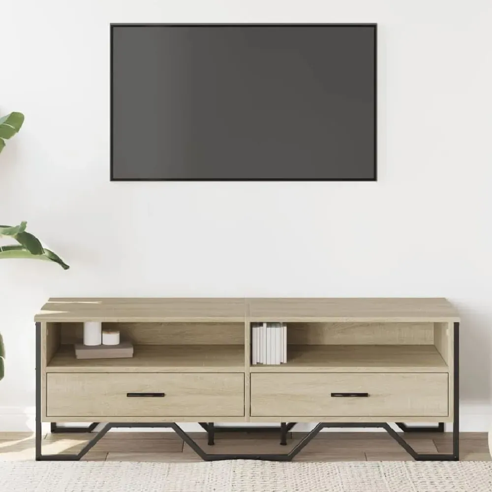 Fallon TV Stand with 2 Drawers - Sonoma Oak, Engineered Wood