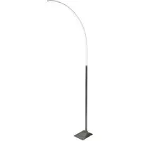 Fame LED Curved Floor Lamp - Satin Steel