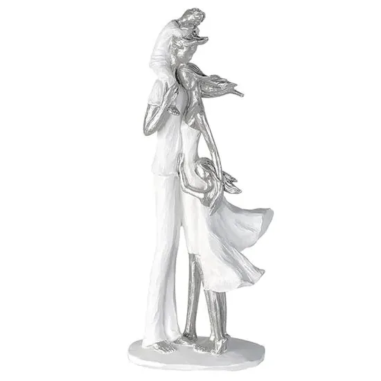 Family Happiness Pair Sculpture - White, Silver product
