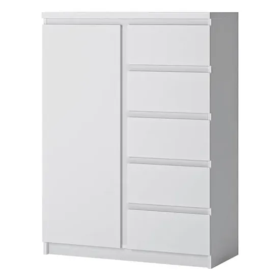 Fank 1 Door 5 Drawer Sideboard - Alpine White, Laminated Chipboard product