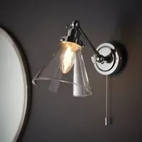 Farada Glass Wall Light - Chrome