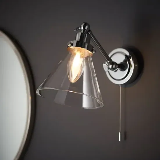 Farada Glass Wall Light - Chrome