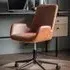 Farada Swivel Office Chair - Brown, Faux Leather