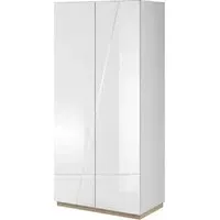 Fargo 2-Door Wardrobe - White, High Gloss