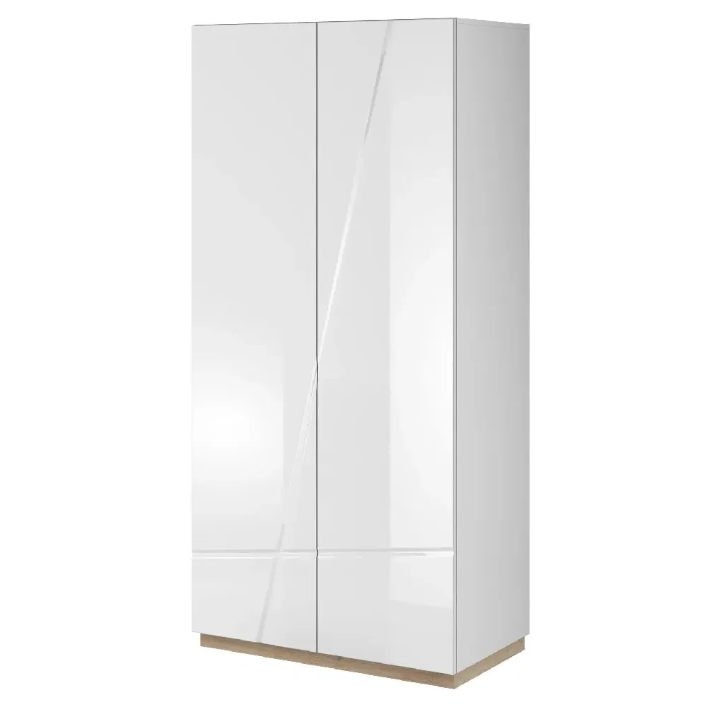Fargo 2-Door Wardrobe - White, High Gloss image