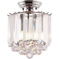 Fargo 2 Light Flush Ceiling Light with Crystal Droplets - Chrome