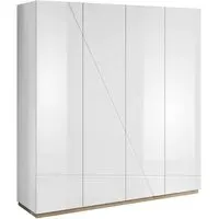 Fargo 4-Door Wardrobe - White, High Gloss
