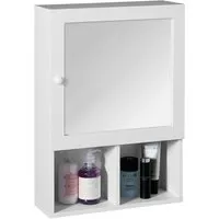 Fargo Bathroom Mirrored Cabinet - White, MDF