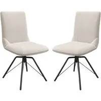 Fargo Fabric Dining Chairs In Pair - Ivory