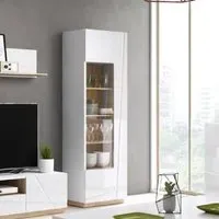 Fargo High Gloss Display Cabinet with 1 Door - White