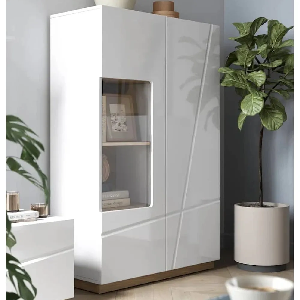 Fargo High Gloss Display Cabinet with 2 Doors - White image