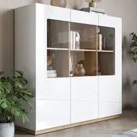 Fargo High Gloss Display Cabinet with 3 Doors - White