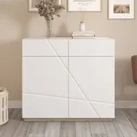 Fargo High Gloss Sideboard with 2 Doors 2 Drawers - White