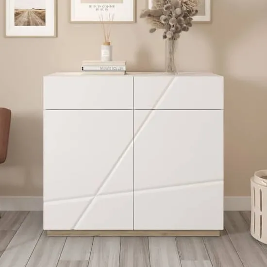 Fargo High Gloss Sideboard with 2 Doors 2 Drawers - White