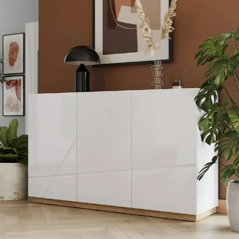 Fargo High Gloss Sideboard with 3 Doors - White image