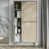 Fargo Highboard with 2 Doors 7 Shelves - Green
