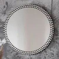 Fargo Large Round Wall Mirror - Silver