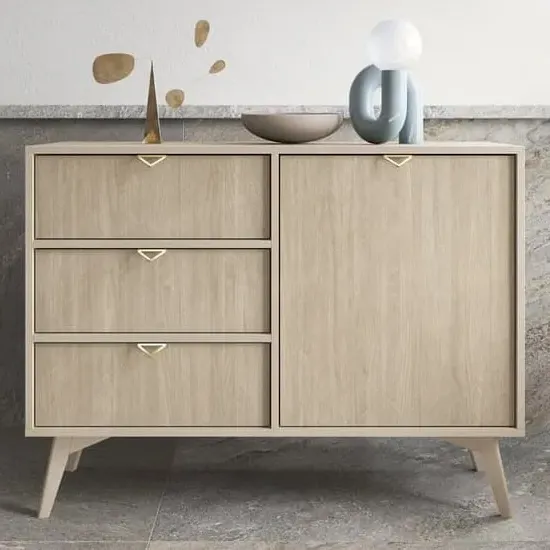 Fargo Sideboard with 1 Door 3 Drawers - Beige