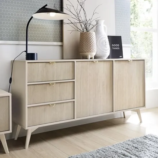 Fargo Sideboard with 2 Doors 3 Drawers - Beige