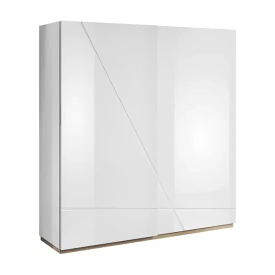 Fargo Sliding Door Wardrobe - White, High Gloss