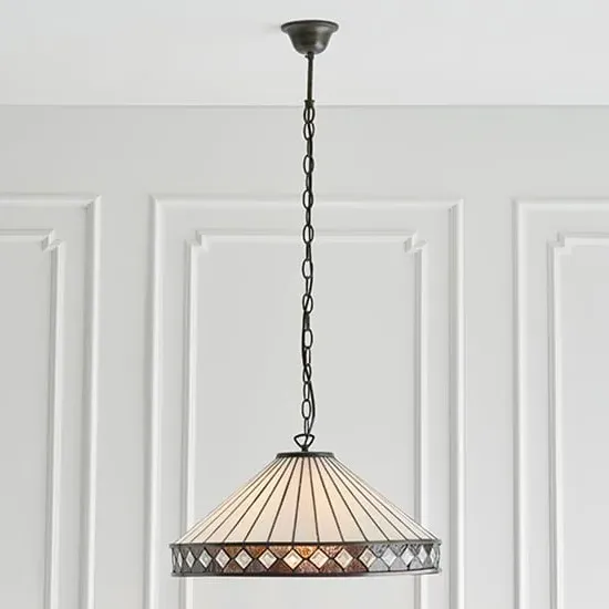 Fargo Tiffany Glass Pendant Light - Dark Bronze image
