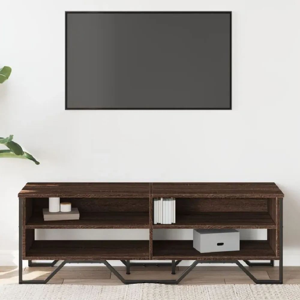 Fargo TV Stand with 4 Shelves - Brown Oak