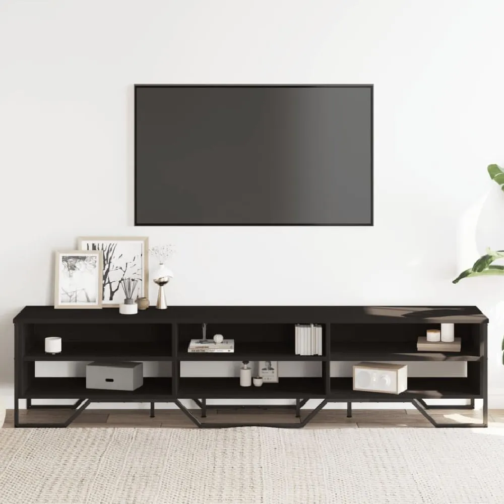 Fargo TV Stand with 6 Shelves - Black
