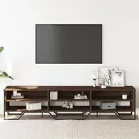 Fargo TV Stand with 6 Shelves - Brown Oak