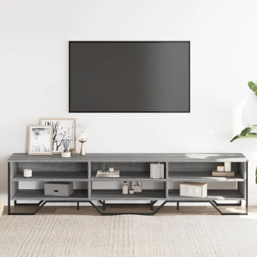 Fargo TV Stand with 6 Shelves - Grey