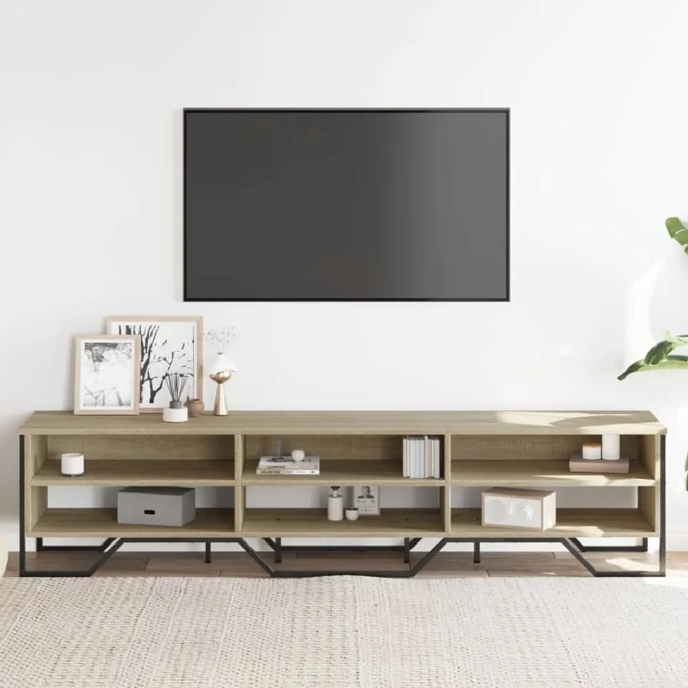 Fargo TV Stand with 6 Shelves - Sonoma Oak