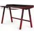 Farningham Gaming Desk with Red Steel Frame - Black