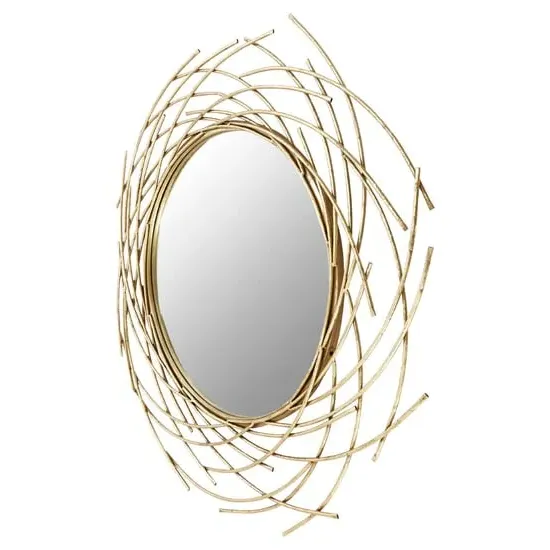 Farota Round Solar Wall Mirror - Champagne Gold