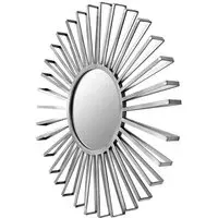 Farota Round Solar Wall Mirror - Silver