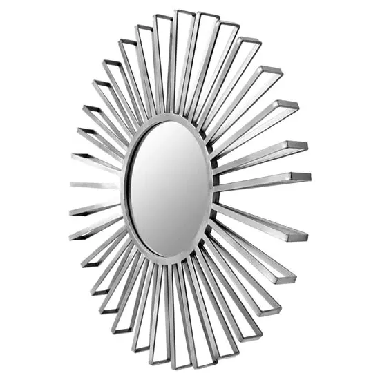 Farota Round Solar Wall Mirror - Silver