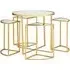 Farota Set of 5 Mirrored Side Tables - Gold