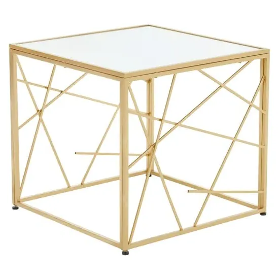 Farota Square Side Table - Gold, Glass image