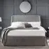 Farren King Size Ottoman Bed with Curved Headboard - Grey, Velvet